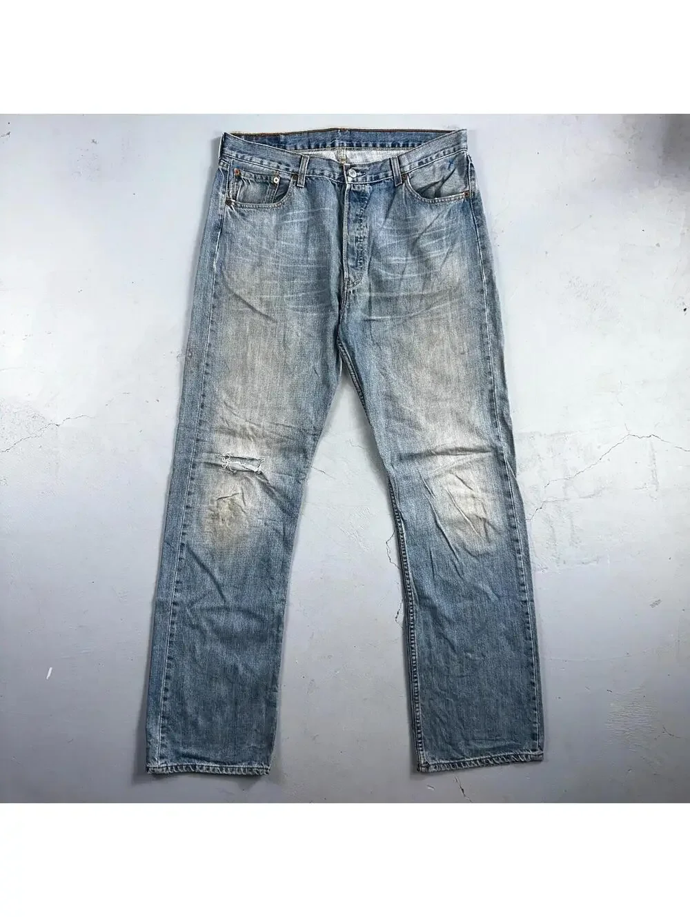 Levis 501 Vintage Y2K XX Straight Leg Jeans Blue Light Wash 36x36 Act 35x34